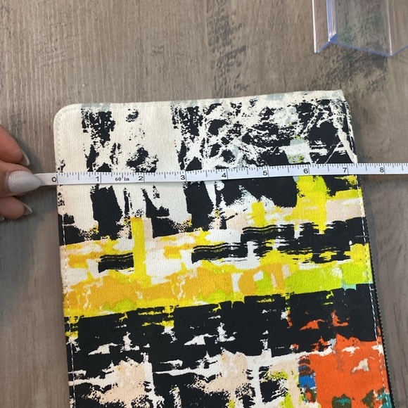 Abstract Multicolor Canvas Clutch - Picture 5 of 6